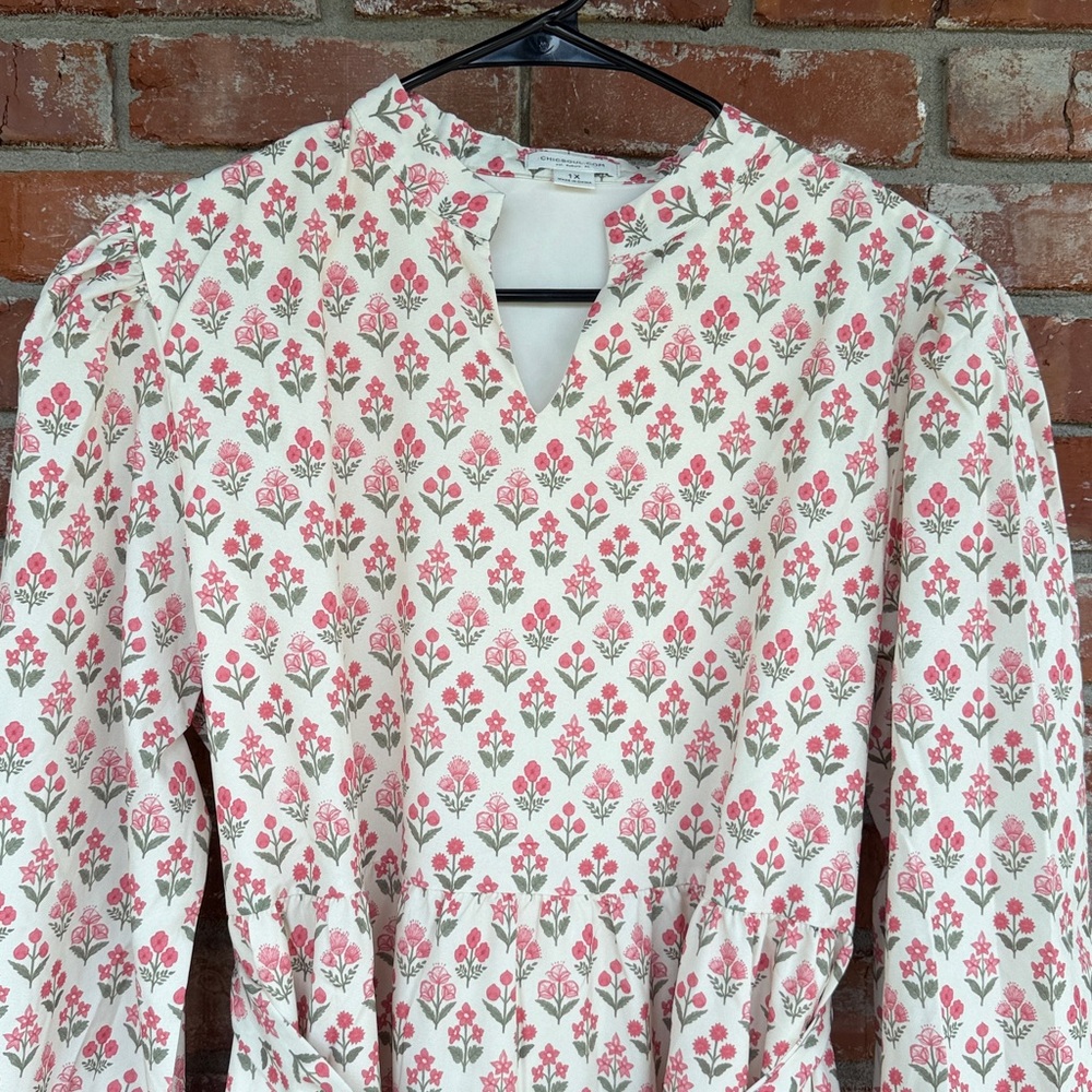 Chicsoul Floral Print pink Dress size 1X NWOT - Picture 3 of 7
